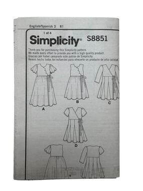 SIMPLICITY Girls Twirl Dress Pattern Uncut Size 3-4-5-6-7-8 #S8851